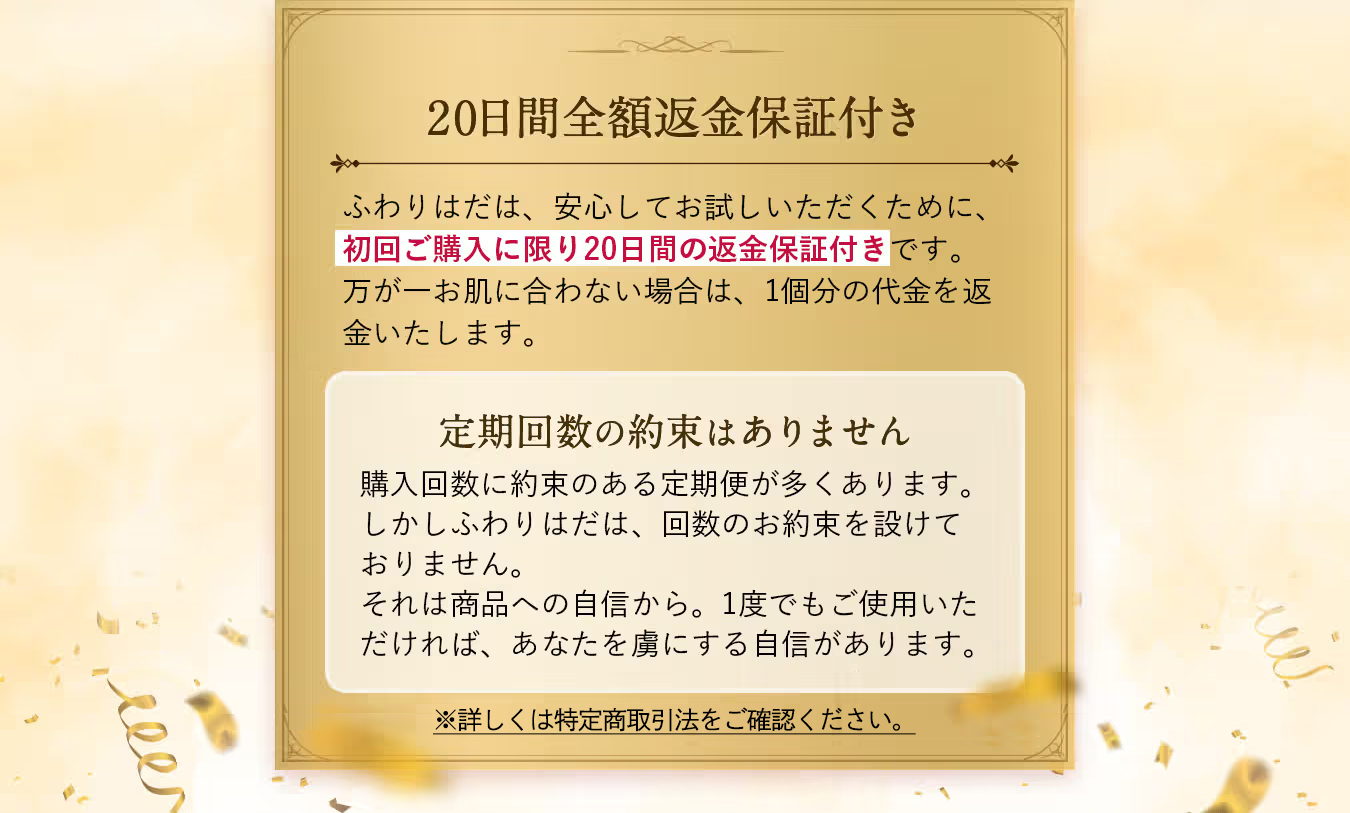 20日間全額返金保証付き