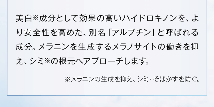 シミの根本へアプローチします