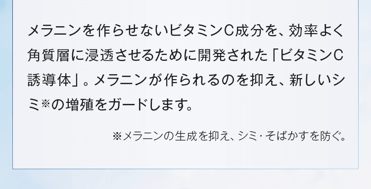 新しいシミの増殖をガードします