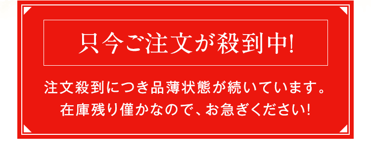 只今ご注文が殺到中